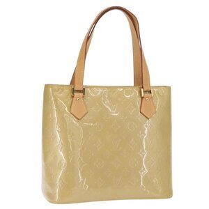 LOUIS VUITTON Monogram Vernis Houston Hand Bag Beige M91004 LV Auth ka1136